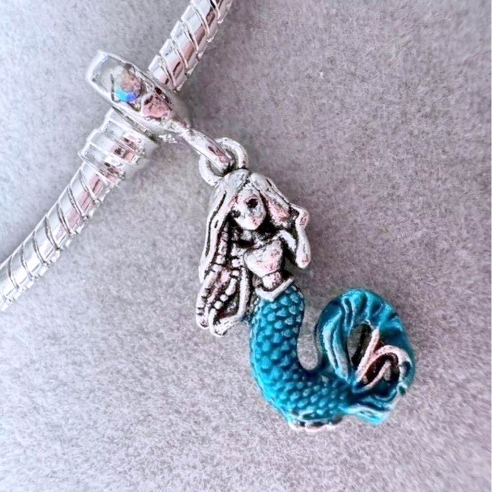 Blue Tail Mermaid Charm‎ fits PANDORA